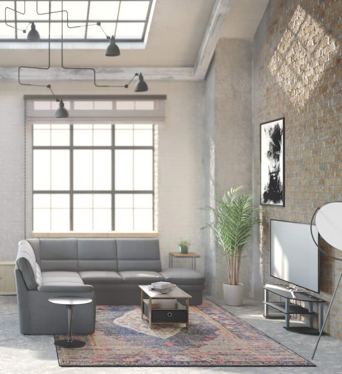 Furinno Coffee Table with Bins, Dark Brown/Black - Grand Goldman