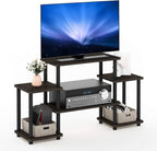 Furinno JAYA Simple Design Corner TV Stand, Espresso/Black - Grand Goldman