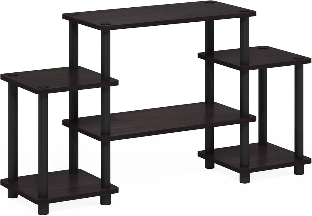Furinno JAYA Simple Design Corner TV Stand, Espresso/Black - Grand Goldman