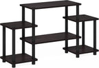 Furinno JAYA Simple Design Corner TV Stand, Espresso/Black - Grand Goldman