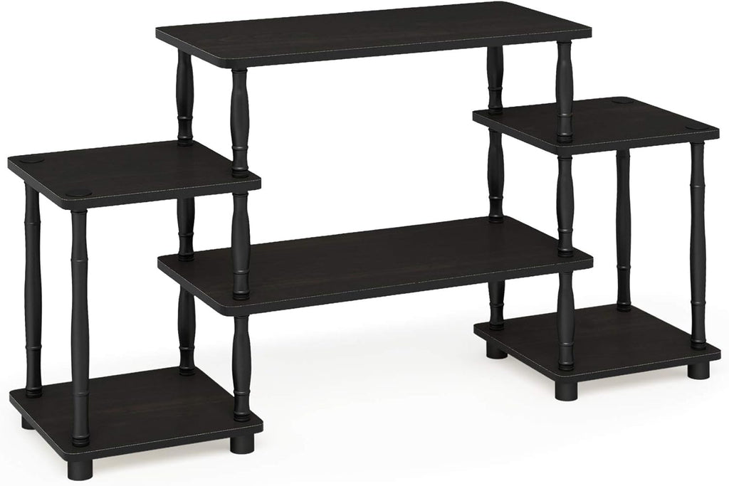 Furinno JAYA Simple Design Corner TV Stand, Espresso/Black - Grand Goldman