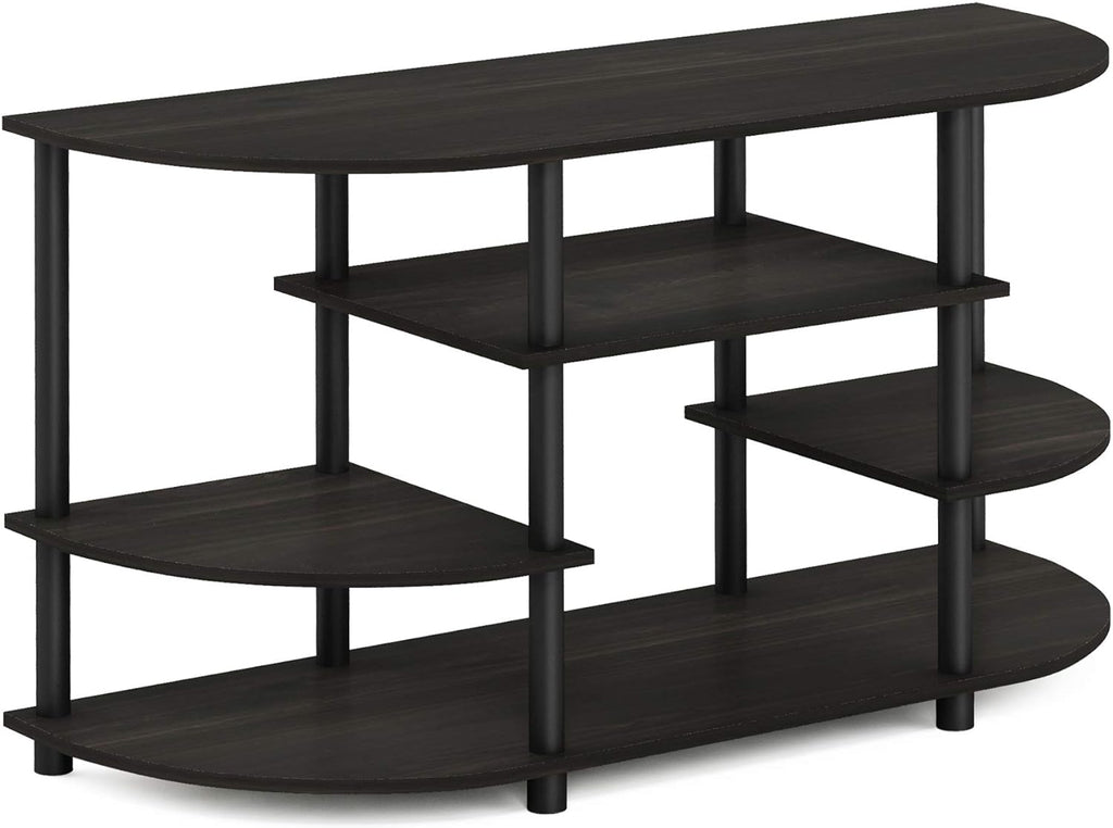 Furinno JAYA Simple Design Corner TV Stand, Espresso/Black - Grand Goldman