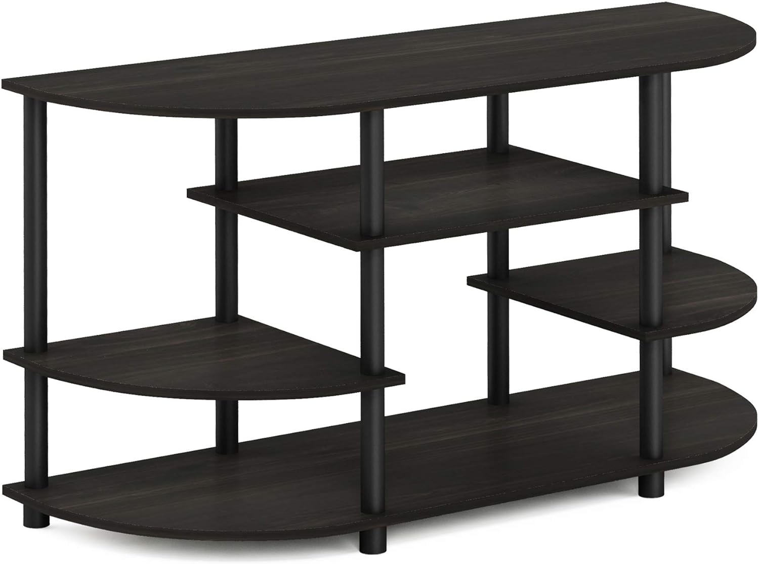 Furinno JAYA Simple Design Corner TV Stand, Espresso/Black - Grand Goldman