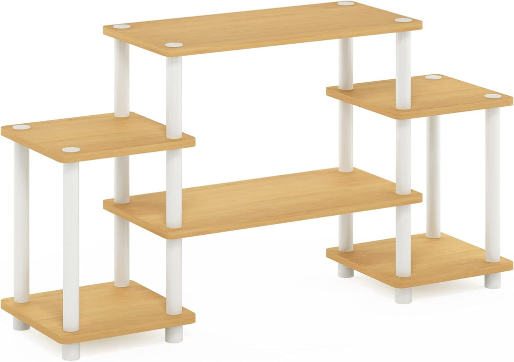 Furinno JAYA Simple Design Corner TV Stand, Espresso/Black - Grand Goldman