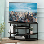 Furinno JAYA Simple Design Corner TV Stand, Espresso/Black - Grand Goldman