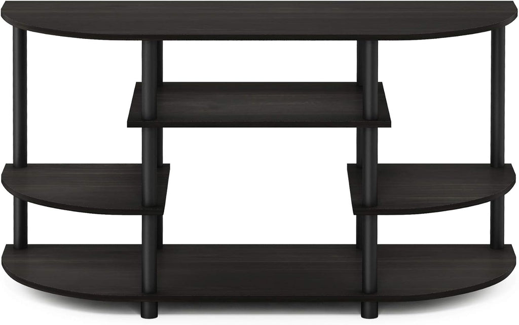 Furinno JAYA Simple Design Corner TV Stand, Espresso/Black - Grand Goldman