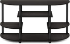 Furinno JAYA Simple Design Corner TV Stand, Espresso/Black - Grand Goldman