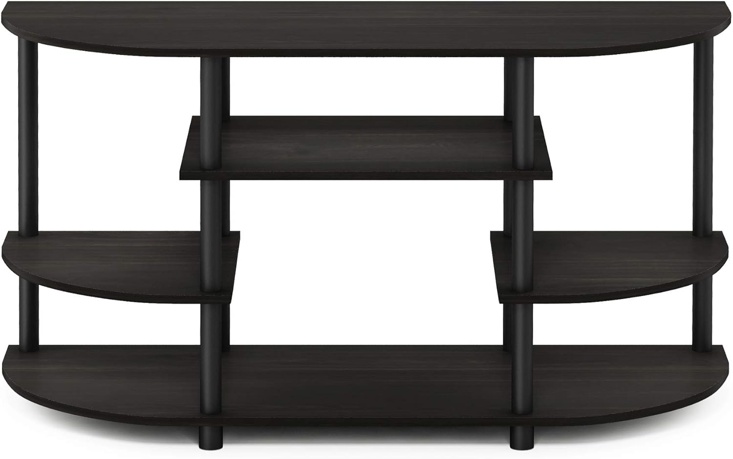 Furinno JAYA Simple Design Corner TV Stand, Espresso/Black - Grand Goldman