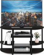 Furinno JAYA Simple Design Corner TV Stand, Espresso/Black - Grand Goldman