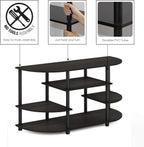 Furinno JAYA Simple Design Corner TV Stand, Espresso/Black - Grand Goldman