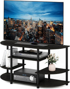 Furinno JAYA Simple Design Corner TV Stand, Espresso/Black - Grand Goldman