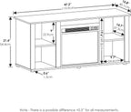 Furinno Jensen Entertainment Center Stand with Fireplace for TV up to 55 Inch, Americano, Corded Electric, Adjustable - Grand Goldman