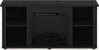 Furinno Jensen Entertainment Center Stand with Fireplace for TV up to 55 Inch, Americano, Corded Electric, Adjustable - Grand Goldman