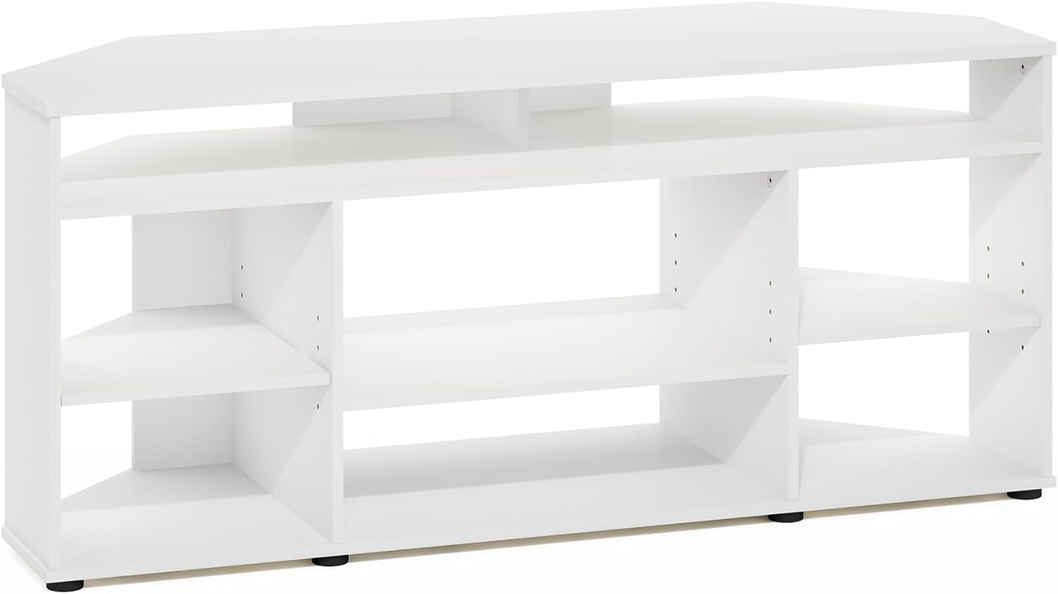 Furinno Turn-N-Tube Easy Assembly 4-Tier Petite Entertainment Center / TV Stand / TV Unit / TV Desk, Blackwood - Grand Goldman