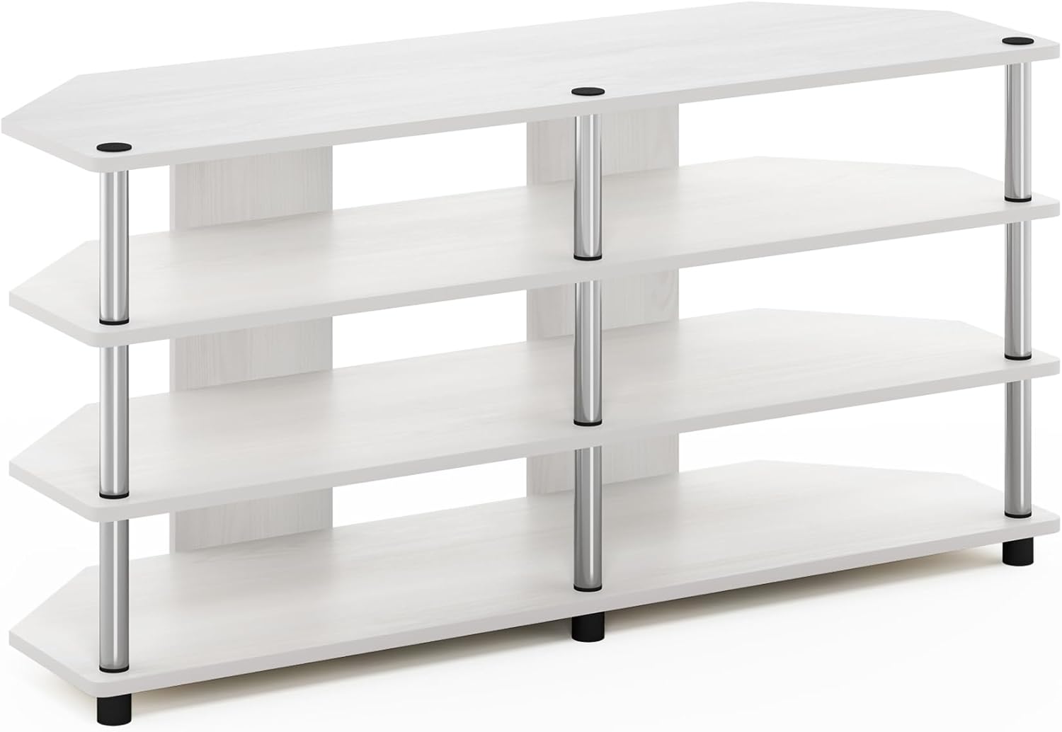 Furinno Turn-N-Tube Easy Assembly 4-Tier Petite Entertainment Center / TV Stand / TV Unit / TV Desk, Blackwood - Grand Goldman