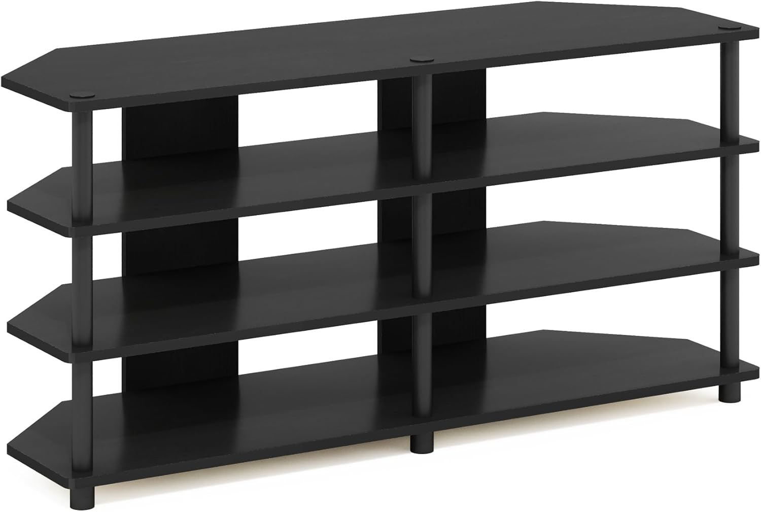 Furinno Turn-N-Tube Easy Assembly 4-Tier Petite Entertainment Center / TV Stand / TV Unit / TV Desk, Blackwood - Grand Goldman