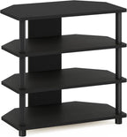 Furinno Turn-N-Tube Easy Assembly 4-Tier Petite Entertainment Center / TV Stand / TV Unit / TV Desk, Blackwood - Grand Goldman