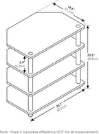 Furinno Turn-N-Tube Easy Assembly 4-Tier Petite Entertainment Center / TV Stand / TV Unit / TV Desk, Blackwood - Grand Goldman