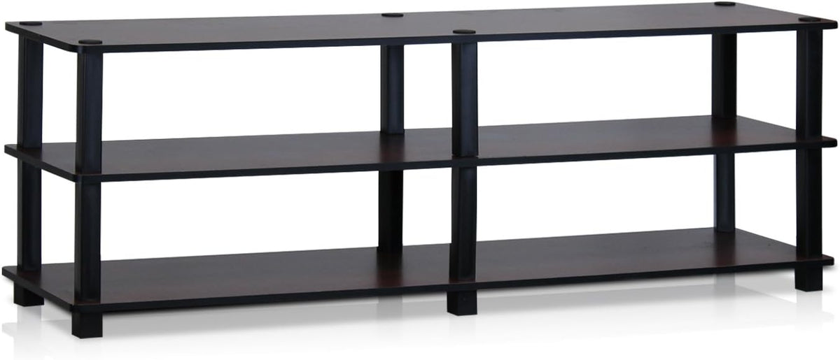 Furinno Turn-S-Tube No Tools 3-Tier Entertainment TV Stands, Espresso/Black - Grand Goldman