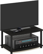 Furinno Turn-S-Tube No Tools 3-Tier Entertainment TV Stands, Espresso/Black - Grand Goldman