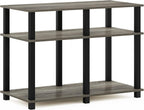 Furinno Turn-S-Tube No Tools 3-Tier Entertainment TV Stands, Espresso/Black - Grand Goldman