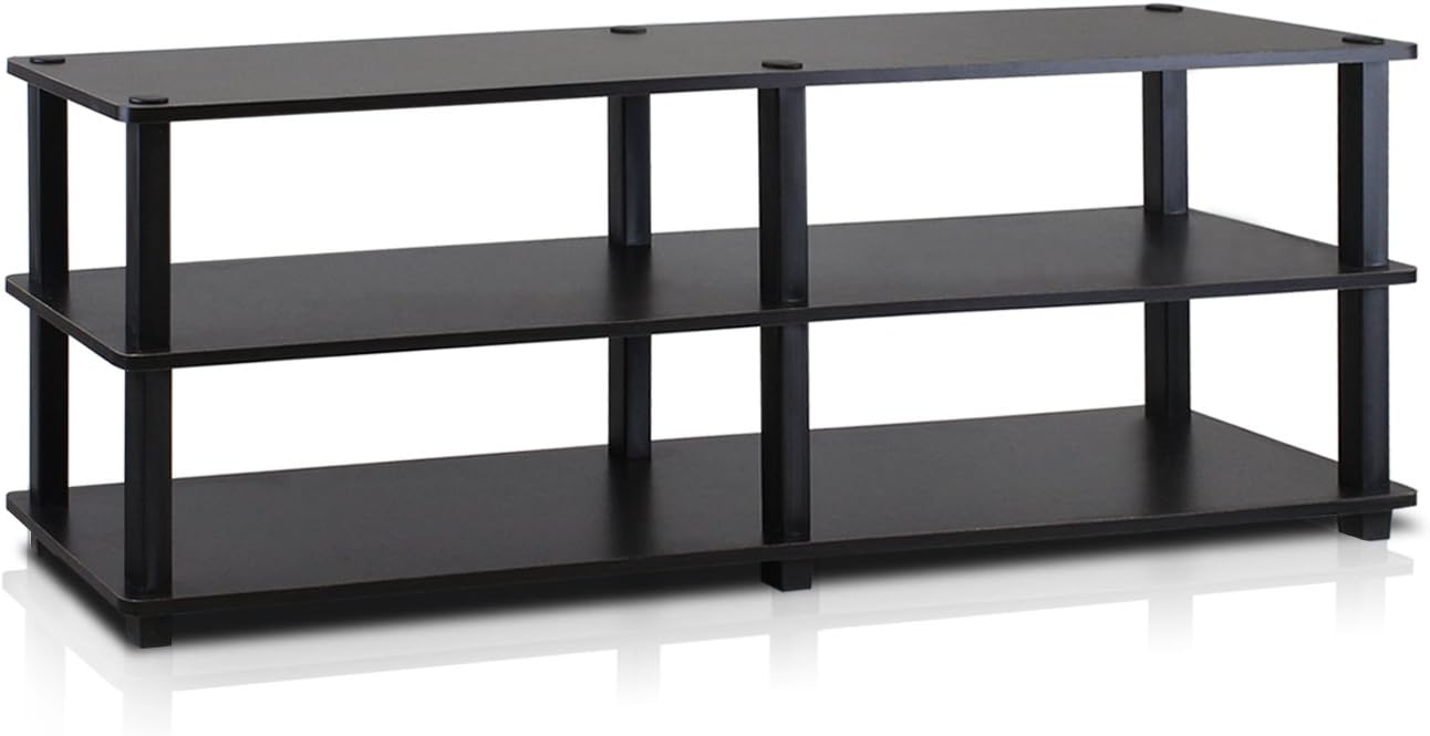 Furinno Turn-S-Tube No Tools 3-Tier Entertainment TV Stands, Espresso/Black - Grand Goldman