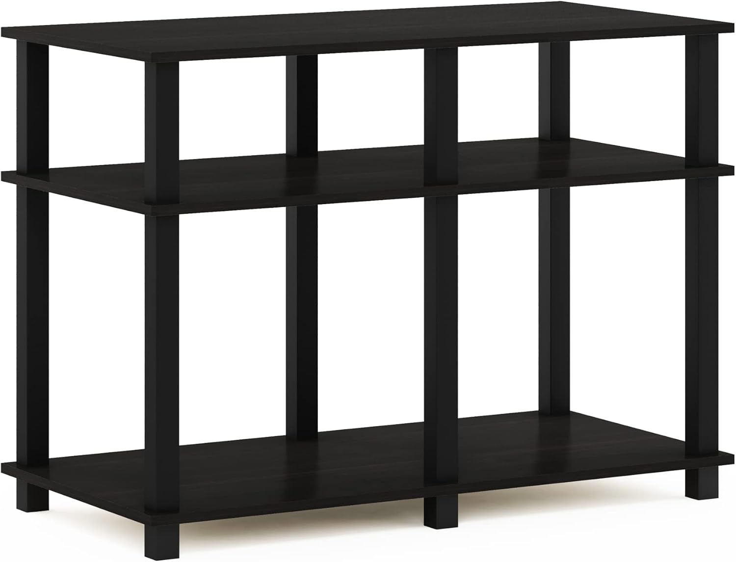 Furinno Turn-S-Tube No Tools 3-Tier Entertainment TV Stands, Espresso/Black - Grand Goldman