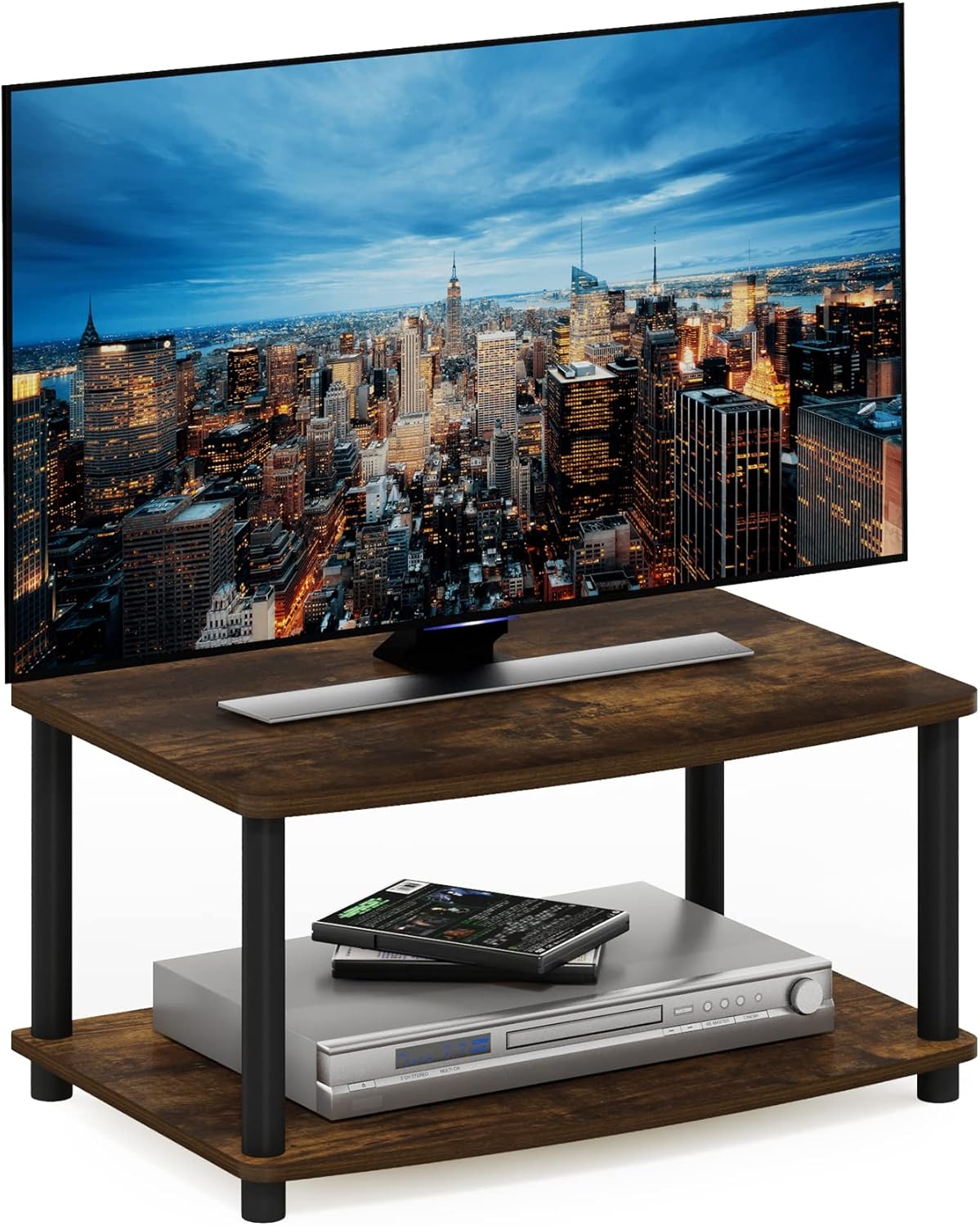 Furinno Turn-S-Tube No Tools 3-Tier Entertainment TV Stands, Espresso/Black - Grand Goldman