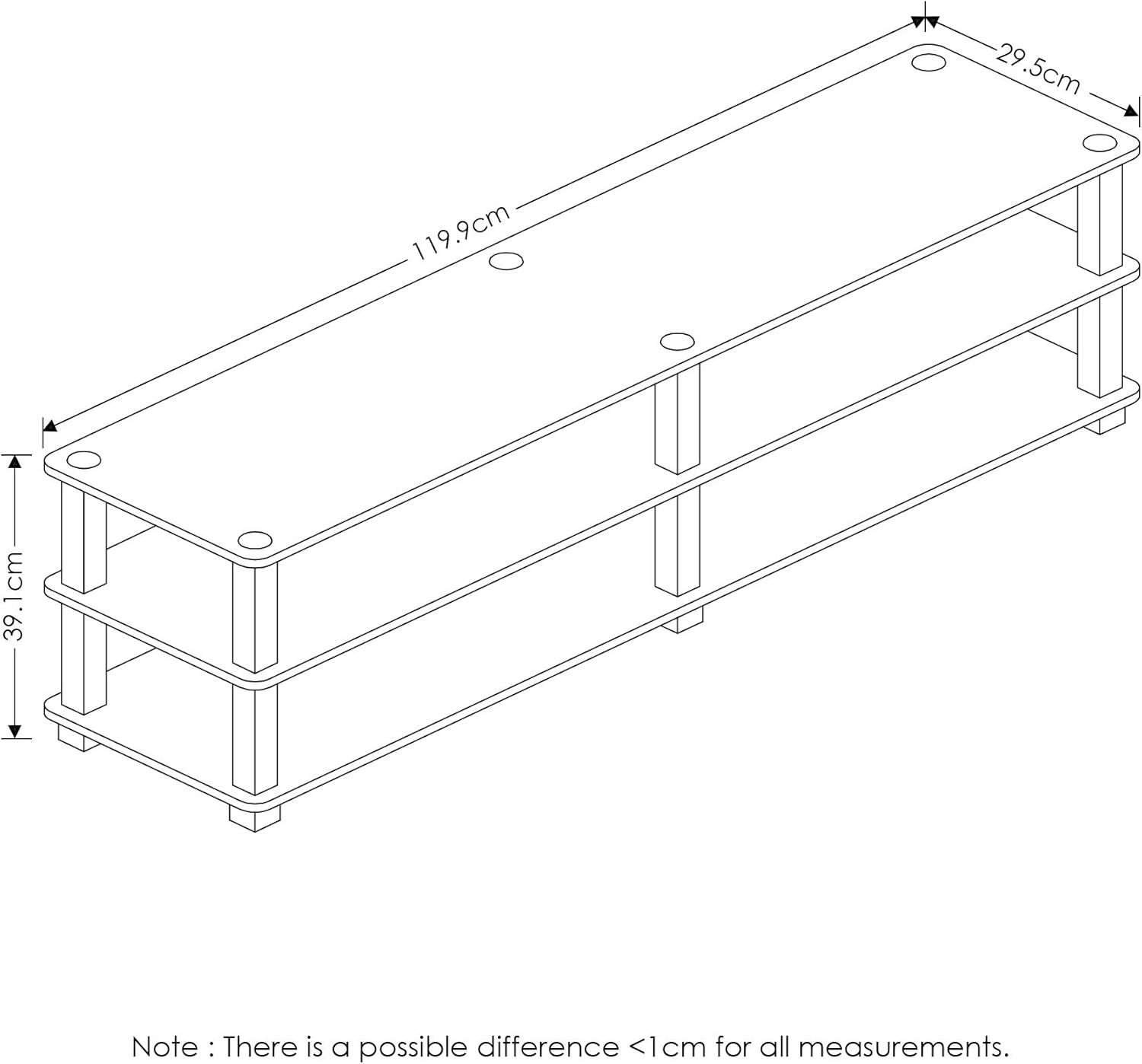 Furinno Turn-S-Tube No Tools 3-Tier Entertainment TV Stands, Espresso/Black - Grand Goldman