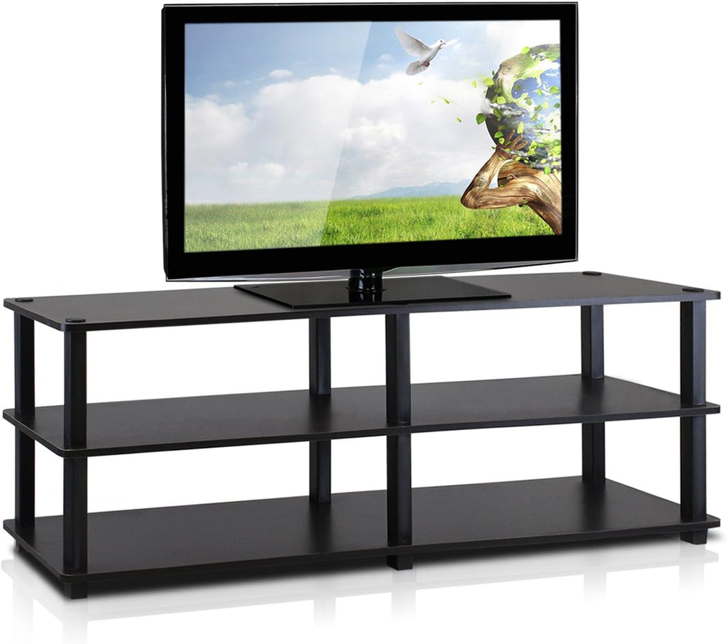 Furinno Turn-S-Tube No Tools 3-Tier Entertainment TV Stands, Espresso/Black - Grand Goldman