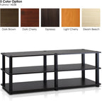 Furinno Turn-S-Tube No Tools 3-Tier Entertainment TV Stands, Espresso/Black - Grand Goldman