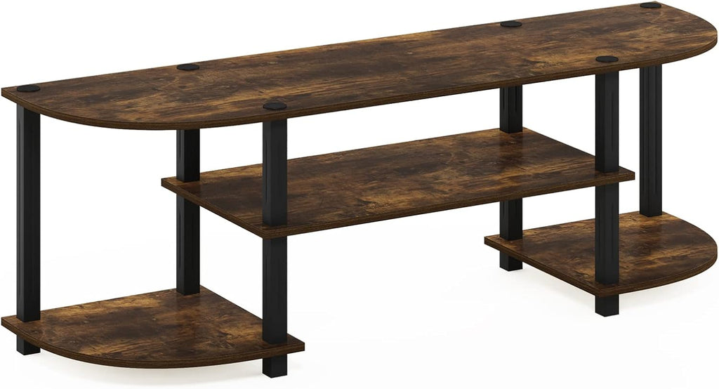 Furinno Turn-S-Tube Wide TV Entertainment Center, Black/Grey - Grand Goldman