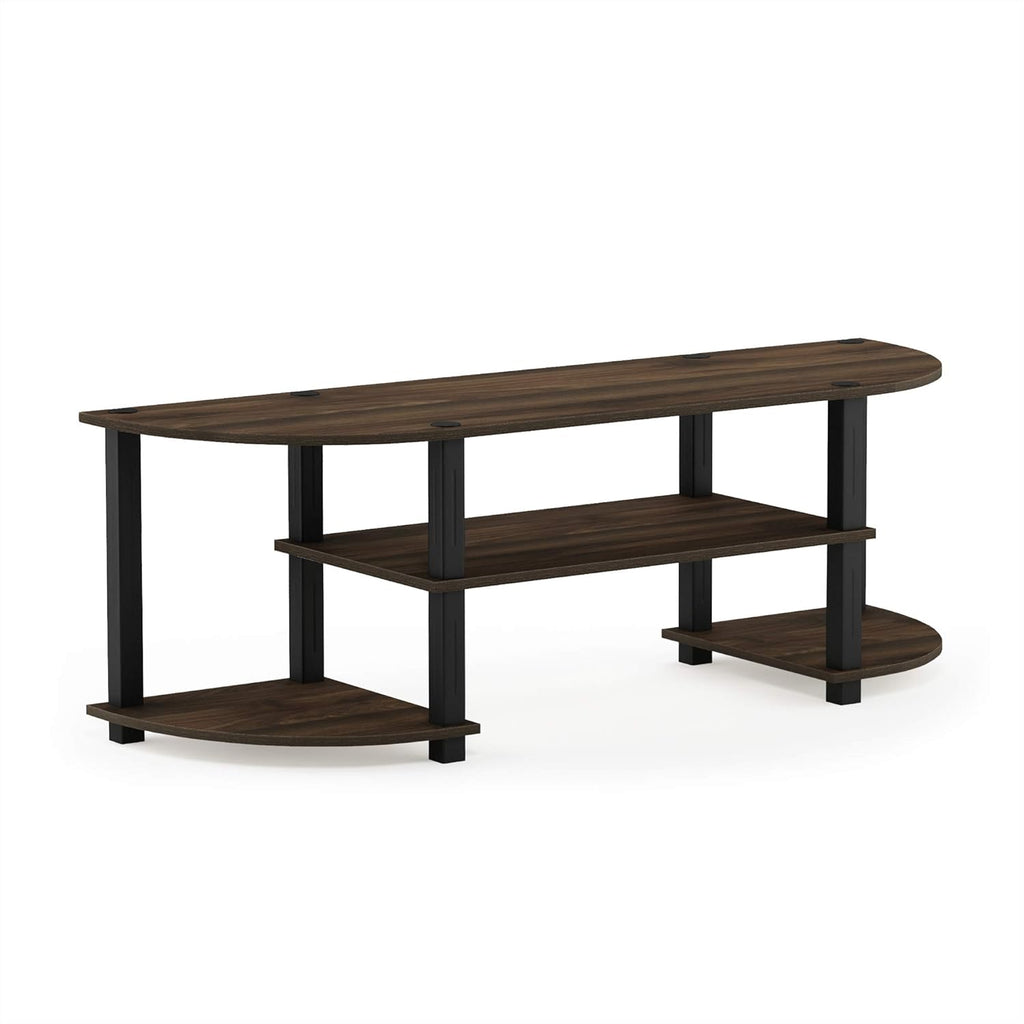 Furinno Turn-S-Tube Wide TV Entertainment Center, Black/Grey - Grand Goldman