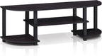 Furinno Turn-S-Tube Wide TV Entertainment Center, Black/Grey - Grand Goldman