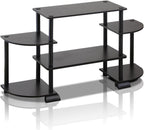 Furinno Turn-S-Tube Wide TV Entertainment Center, Black/Grey - Grand Goldman
