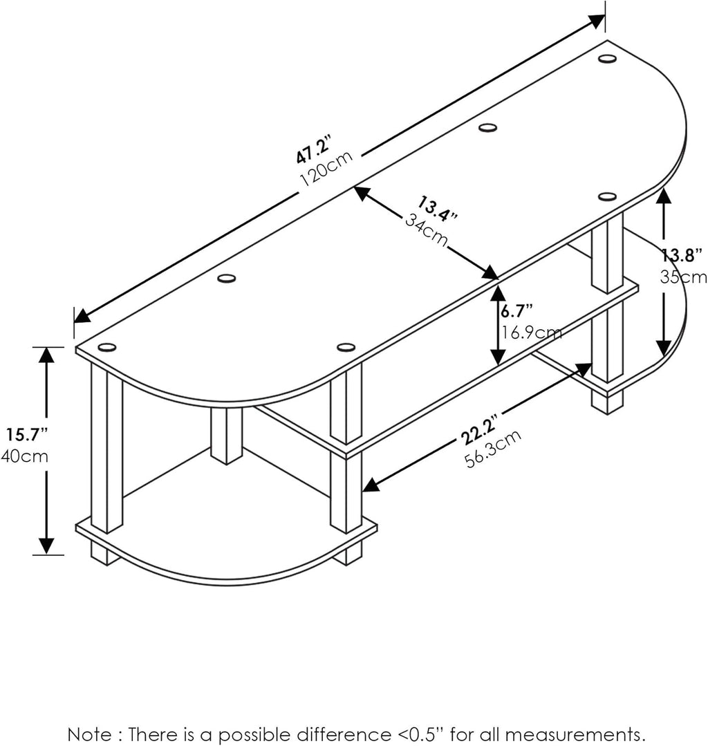 Furinno Turn-S-Tube Wide TV Entertainment Center, Black/Grey - Grand Goldman
