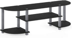 Furinno Turn-S-Tube Wide TV Entertainment Center, Black/Grey - Grand Goldman