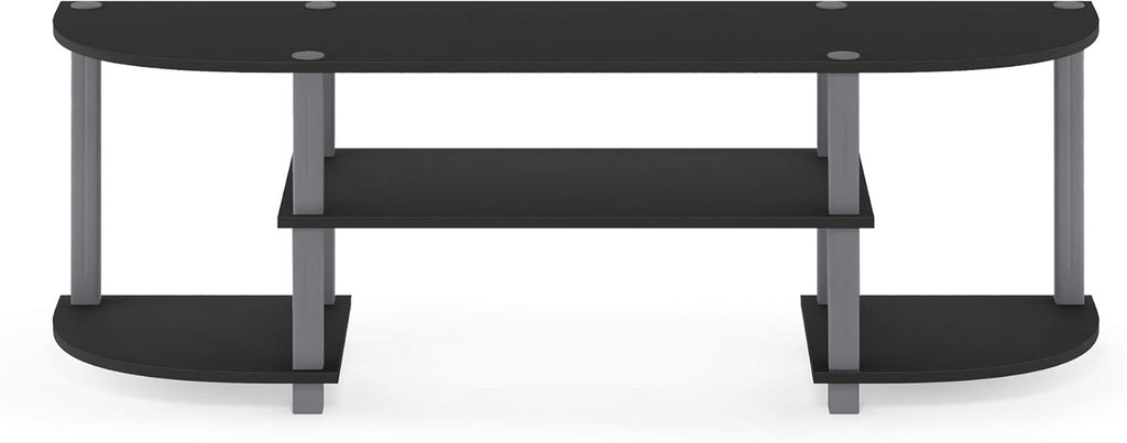 Furinno Turn-S-Tube Wide TV Entertainment Center, Black/Grey - Grand Goldman