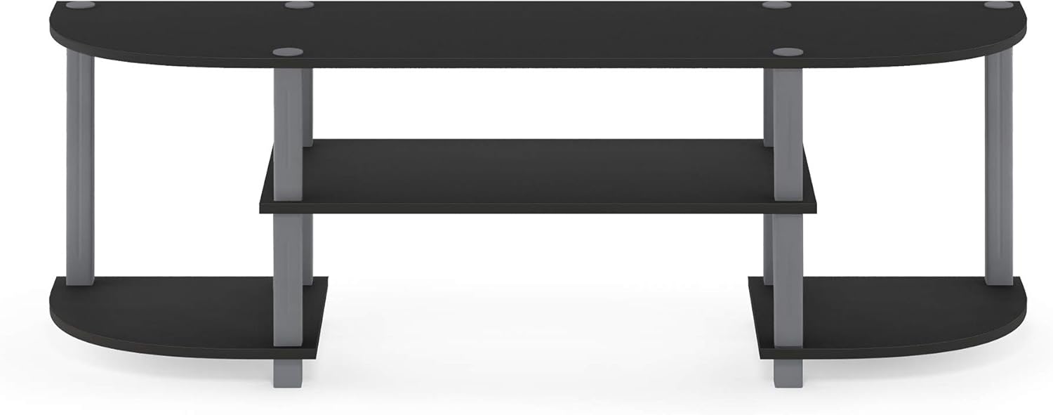 Furinno Turn-S-Tube Wide TV Entertainment Center, Black/Grey - Grand Goldman