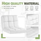 Furmax Bar Stools Modern Pu Leather Swivel Adjustable Hydraulic Bar Stool Square Counter Height Stool Set of 2 (White) - Grand Goldman