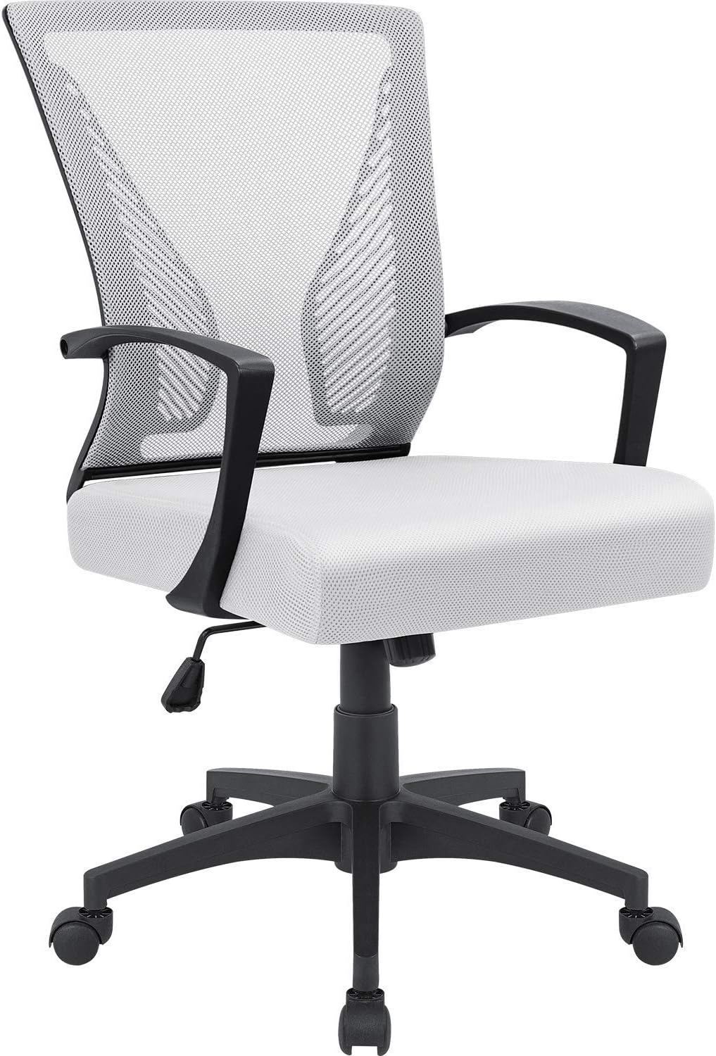 Furmax Office Chair Mid Back Swivel Lumbar Support Desk Chair, Computer Ergonomic Mesh Chair with Armrest (Black) - Grand Goldman