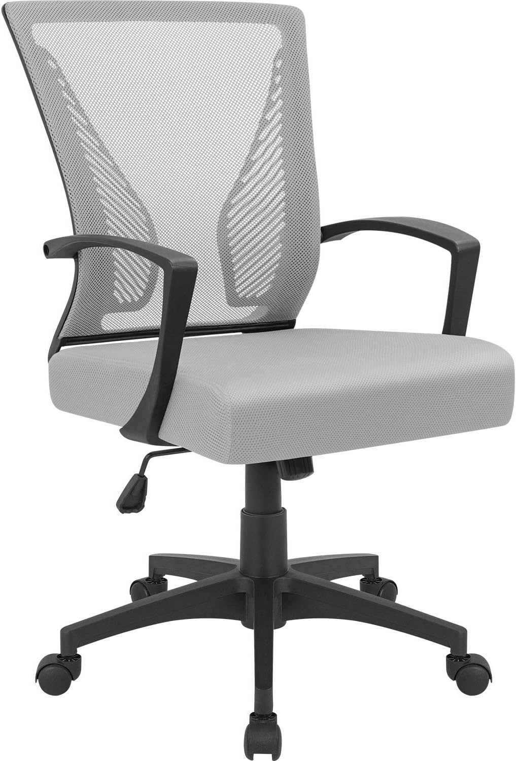 Furmax Office Chair Mid Back Swivel Lumbar Support Desk Chair, Computer Ergonomic Mesh Chair with Armrest (Black) - Grand Goldman