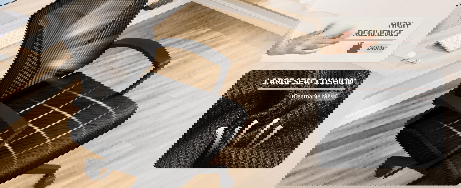 Furmax Office Chair Mid Back Swivel Lumbar Support Desk Chair, Computer Ergonomic Mesh Chair with Armrest (Black) - Grand Goldman