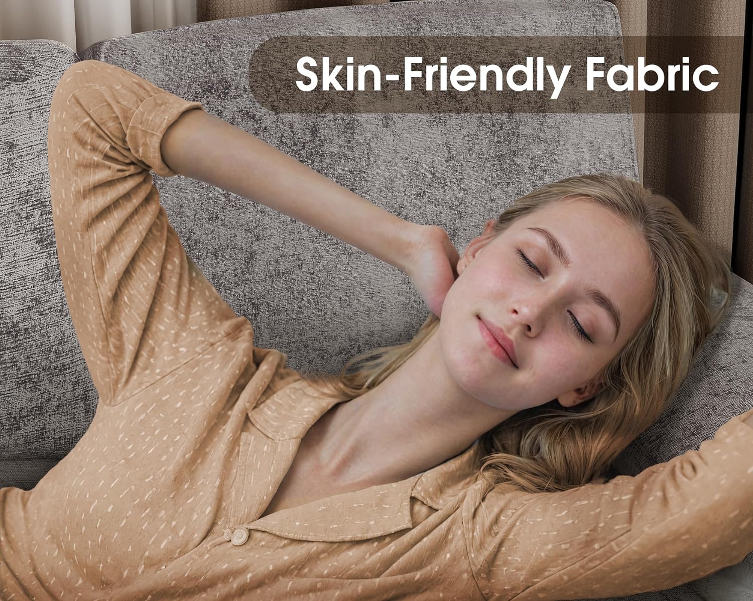 Furmax Sectional Couches for Living Room, U-Shaped Sofa Couch with Linen Fabric, 4 Seat Sofa Set with Double Chaise for Apartment (Fabric, Grey) - Grand Goldman