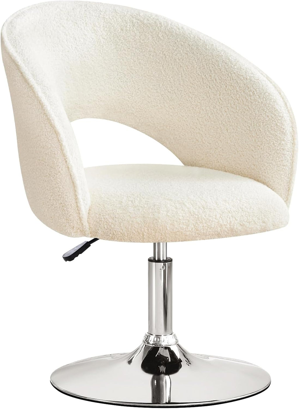 Furniliving White Makeup Vanity Chair, Vanity Chair with Back Sherpa Accent Chair with Base, Height Adjustable Swivel Chairs for Living Room Living Room Chairs Charming Chair Lounge Pub Bar… - Grand Goldman