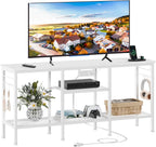 Furologee TV Stand with Power Outlets, Entertainment Center with Open Storage Shelves for TVs up to 55 Inch, TV Media Console Table with Soundbar Shelf for Living Room, Bedroom, Rustic Brown - Grand Goldman