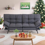 Futon Sofa Bed,Grey Detachable Convertible Couch Memory Foam Futon Convertible Couch Bed Sofa Sleeper LoveSeat Sofa for Living Spaces,Apartment - Grand Goldman