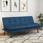 Futon Sofa Bed,Grey Detachable Convertible Couch Memory Foam Futon Convertible Couch Bed Sofa Sleeper LoveSeat Sofa for Living Spaces,Apartment - Grand Goldman