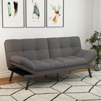 Futon Sofa Bed,Grey Detachable Convertible Couch Memory Foam Futon Convertible Couch Bed Sofa Sleeper LoveSeat Sofa for Living Spaces,Apartment - Grand Goldman