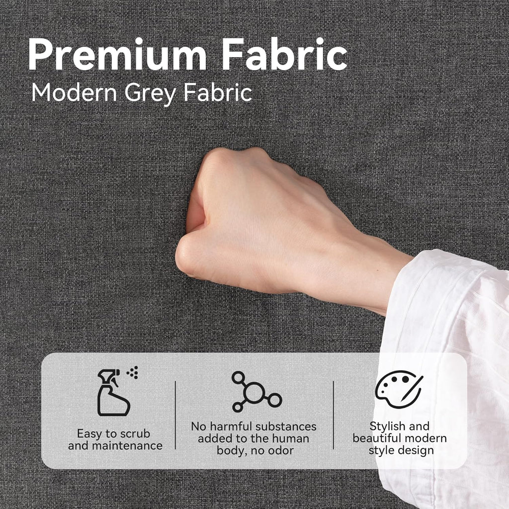 Futon Sofa Bed,Grey Detachable Convertible Couch Memory Foam Futon Convertible Couch Bed Sofa Sleeper LoveSeat Sofa for Living Spaces,Apartment - Grand Goldman